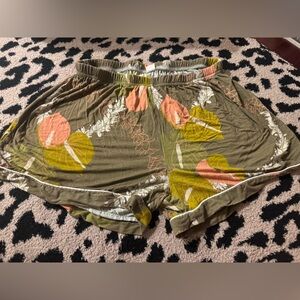 Fighting Eel Olive Floral Pajama Shorts